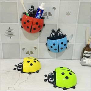 Tandpasta Houders Lieveheersbeestje Tandenborstel Houder Toiletries Badkamer Sets Zuighaken Tandenborstel Container Ladybird te koop