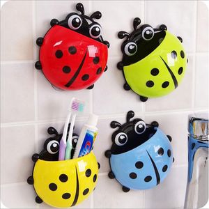 Ladybug Cepillo De Dientes Soportes De Pasta De Dientes Almacenamiento En El Hogar Succión De Pared Suporte Escova De Dente Parede Artículos Para El Hogar Acessorio Banheiro