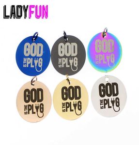 Ladyfun breloque en acier inoxydable Dieu est la prise pendentif breloques 25mm 20pcslot 2107201176989