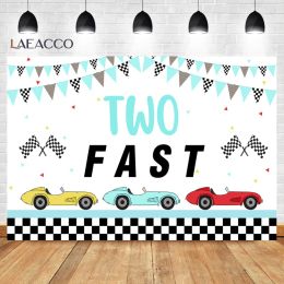 Laeacco Sport Sport Racing Car Match Happy Birthday Party Backdrop para Children Panner personalizado Fuente de fotografía