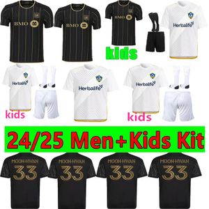 LAFC MLS 24/25 LOS ANGELES FC NIEUWE WITTE EN BLACKSOCCER Jersey Kids Kit Man Voetbalshirt Primair huis Zwart Weg weg groen rookgrens bouanga olivera vela voet equipe