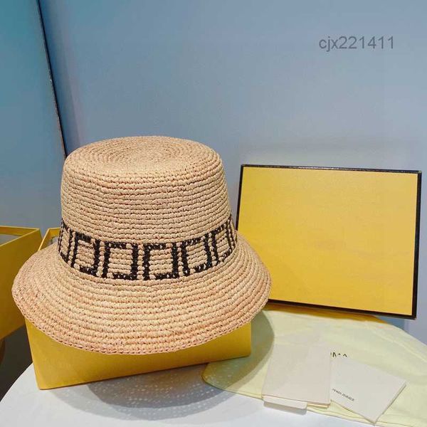 Lafite Straw Hat Designer New Raphia Beach Bucket Summer Sunscreen Nice D226291f OA4A