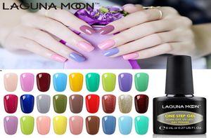 Lagunamoon 8ml Un paso Color puro Gel UV Policio de uñas Arte de uñas Diy Led Gel Varniz Semi Permanente Gelak7269813