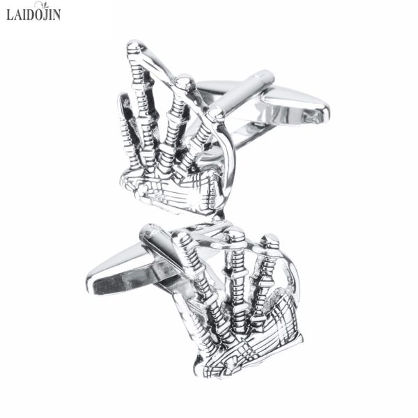 LAIDOJIN nouveauté Instrument cornemuse forme boutons de manchette pour hommes chemise marque manchette ongles haute qualité boutons de manchette cadeau hommes bijoux