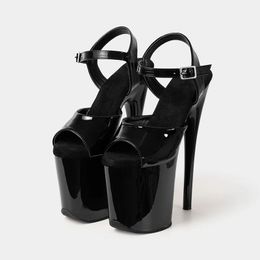 LAIJIANJINXIA 20 CM/8 inches PU Bovenmode Sexy Exotische Hoge Hak Platform Party Vrouwen Sandalen Paaldansschoenen HSS03 240116