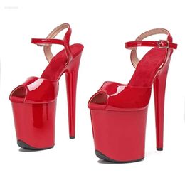 Laijianjinxia 20cm/8inches Sandals PU Upper Fashion Sexy Exotic High Heel Platform Party Dames Moderne Pole 223