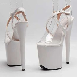 Laijianjinxia s sandalen 20 cm/8inches pu bovenste mode sexy exotisch hakplatform feest vrouwen moderne pool dance schoenen 170 sandaal 20 cm/8inche fahion b62 schoen