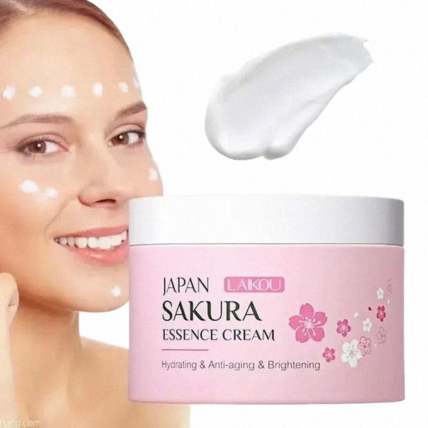 Laikou 25g Japón Sakura Essence Cream Cherry Blossom Crema facial Hidratante Antiarrugas Antienvejecimiento Iluminar la piel Cuidado de la piel C9Bc #