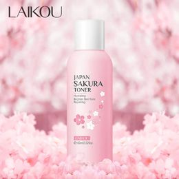 Laikou Cherry Blossoms Face Tonic Deep Hydrating Huile-Control Pores Pores Makeup Water Skin Care Sakura Toner 100ml 240517
