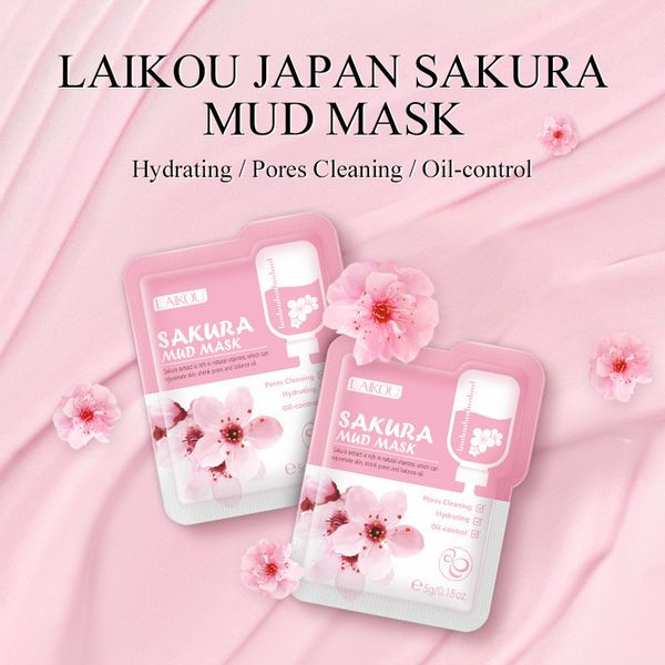 LAIKOU japon Sakura boue masque facial nuit soins du visage peau propre cercle foncé hydrater les soins du visage