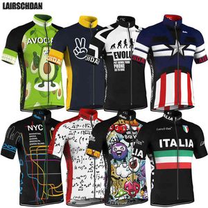 LAIRSCHDAN GRAPPIGE FICTHIRT MEN MANNEN CYCLE CYCLE KORTE MEEK DRAAG RACING Fietskleding Road Bike Jersey Maillot Ropa Ciclismo HOMBRE