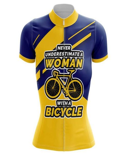 Lairschdan Womens à manches courtes Jersey MTB Vêtements de vélos Tops ROPA CICLISMO RAPIDE DRESSE SHURNABLE SPORTYAGE JAUNE3381653