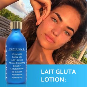 Lait Glutathione Body Lotion para la hidratación blanqueadora de la piel oscura mejora el opacidad antioxidante se desvanece y elimina el punto 240410