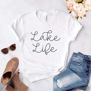 Camiseta divertida informal para mujer de Lake Life para mujer y niña, camiseta Hipster con envío directo Na-132