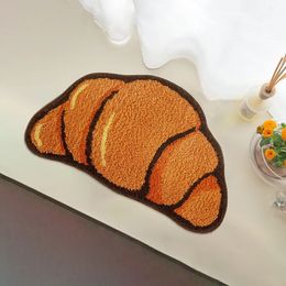 Lakea Croissant Shape Tapet pour la salle de bain de salle de bain du pain duvet du pain moelleux Accessoires de décoration chauds