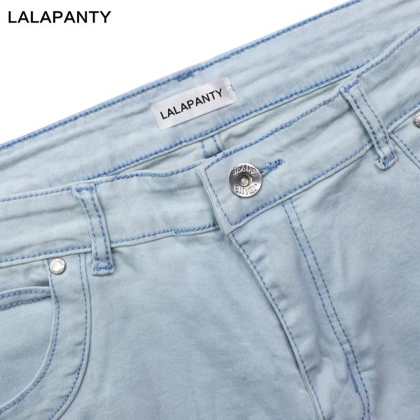 LALAPANTY Vêtements Jeans slp Bleu/Noir Détruit Hommes Slim Denim Droit Biker Skinny jean Hommes Jeans Déchirés