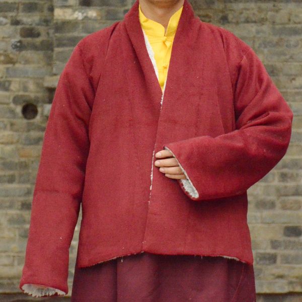 Lama moine porter hiver vague manteau fait à la main moine tibétain bouddha veste d'hiver épaissi velours Dongbo moine pardessus Tibet hommes