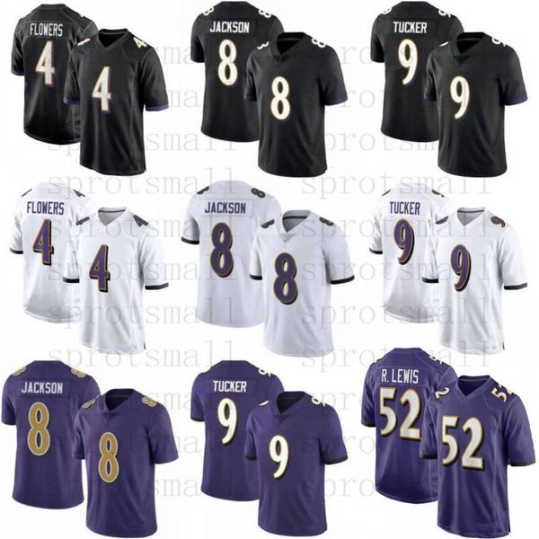 Lamar Jackson Maillot de football personnalisé Roquan Smith Odell Beckham Jr Zay Flowers Rashod Justin Tucker Marlon Humphrey JK Dobbins Andrews Hamilton