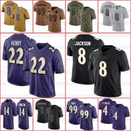 22 Derrick Henry Odell Beckham Jr Lamar Jackson Fútbol Jersey Zay Flowers Rashod Justin Tucker Marlon Humphrey JK Dobbins Mark Andrews Hamilton Roquan Smith