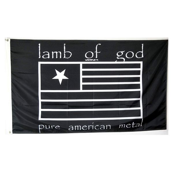 Lamb of God Pure American Metal Flag 3x5ft Impresión digital Poliéster Uso en interiores al aire libre Club impresión Banner y banderas al por mayor