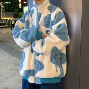 Lam fluwelen jas mannelijke Koreaanse versie van harajuku trend winter verdikking paar dragen streetwear top shirt jeugd sweatshirt 211126