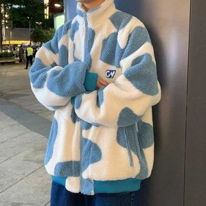Lam fluwelen jas mannelijke Koreaanse versie van Harajuku trend winter verdikking paar dragen streetwear top shirt jeugd sweatshirt 210909