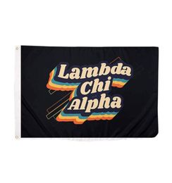 Lambda Chi Alpha 70039s Drapeau de la fraternité en toile résistante à la décoloration et bannière à double couture de 0,9 x 1,5 m pour décoration intérieure et extérieure Si1467512