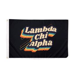 Lambda Chi Alpha 70039s Drapeau de la fraternité en toile résistante à la décoloration et bannière à double couture de 0,9 x 1,5 m pour décoration intérieure et extérieure Si2204317