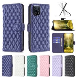 Treillis en peau d'agneau étuis en cuir PU portefeuille fente pour carte support pour OPPO A57 A76 A96 Reno7 Z Find X5 Lite A16 A16S A54S A55 A7 A15 A74 A94 A72 A52 Realme 9 Pro Plus C30 C35 C31 C21 C12