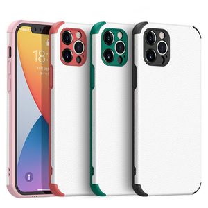 Lamsvacht PU lederen schokbestendige UV-eenvoud Afdrukken Telefooncases voor iPhone 12 11 Pro Max Mini XR XS X 8 7 6 Plus Huawei P30 P40 Mate 30 40 Nova Xiaomi Oppo Vivo Cover Case