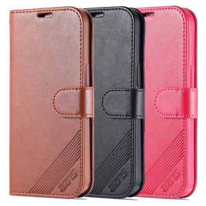 Étuis de téléphone portefeuille pour iPhone 14 13 12 11 Pro X XR XS Max 7 8 Plus Texture en cuir d'agneau PU Housse de protection en cuir avec fentes pour cartes