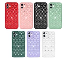 Lamsvacht met Rhinestone Full Lens Proction Soft TPU mobiele telefoon gevallen voor iPhone 13 12 11 Pro MAX XR XS X