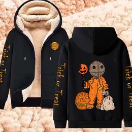 Lammwolle verdicken Hoodies Weihnachten Halloween Print Sweatshirts Demon Slayer Jujutsu Kaisen Gojo Satoru warme Jacken Streetwear