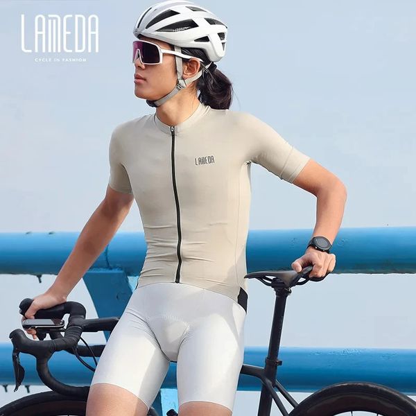 Lameda Cycling Jersey Tecan Menjas cortas Coolmax Quick Drying Breathable Sport Top Mtb Road Bike Sweinshirt 240506