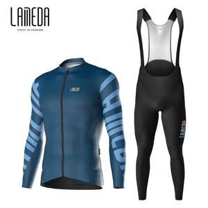 Lameda Spring Summer Cycling Jersey Costumes For Men Manches à manches longues Pantalon Bib Set Clothes de vélo de route Professional Vêtements MTB 240506