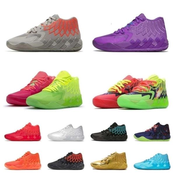 LaMelo Ball 1 MB.01 Chaussures de basket-ball Sneaker Noir Blanc Argent Blast City LO UFO Pas d'ici Queen City Morty Rock Ridge Baskets de sport