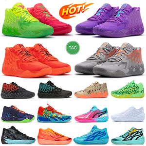 Lamelo Ball MB.01 Hommes Chaussures de basket Rick et Morty Rock Ridge Red Queen Pas d'ici LO UFO Buzz City Black Blast Hommes MB.02 03 Baskets