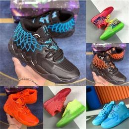Boîte de chaussures lamelo avec lamelo balle 1 chaussures de basket-ball sneaker et Morty Purple Cat Galaxy Mens Trainers Beige Black Buzz Queen pas de