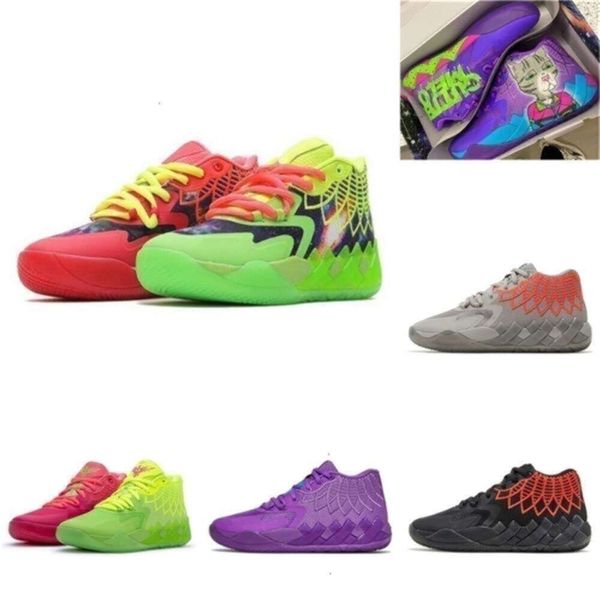 Zapatos Lamelo con caja de zapatos Lamelos Fashion Ball Mb01 Zapatos de baloncesto para hombre Tamaño grande 12 No de aquí Red Blast Be You Galaxy Ufo Zapatillas de deporte y