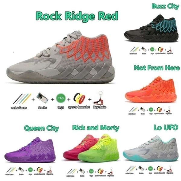 Zapatos deportivos Lamelo Diseñador Lamelo Ball Mb01 Zapatos de baloncesto para hombre Rick y Queen City No de aquí Blast Lo Ufo Zapatillas deportivas Zapatillas deportivas Correr al aire libre