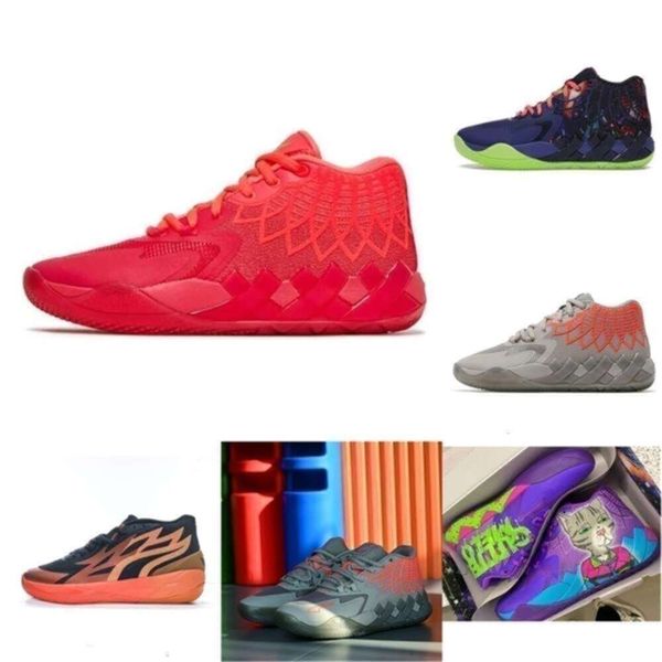 Chaussures de sport Lamelo Lamelo Ball 1 Mb01 02 Chaussures de basket-ball Chaussures de sport Black Blast City Lo Ufo Not From Here City Rick et Morty Rock Ridge Rouge Chaussures pour hommes