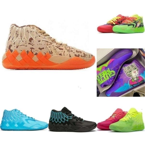 Lamelo Chaussures de sport avec boîte à chaussures Lamelo 2023 Ball Mb 01 Chaussures de basket-ball Rick Rouge Vert et Galaxy Violet Bleu Gris Noir Queen Melo Sports Trainner Sne