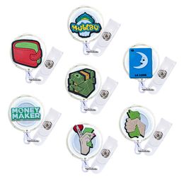 Supplies de plastifie Money Cartoon Badge Reel Retractable Nurse Nurse Id Card Clip pour les détenteurs Mignon Holder avec Alligator Holiday Gifts Work OT0WJ
