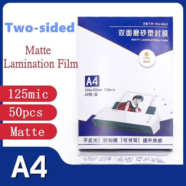 Laminator 50pcs/Bag 125micron A4 Tamaño de PVC Matte 2 FLAP POUNTO LAMANTE GRESSORS