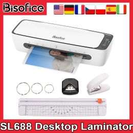 Laminator bisofice SL688 Desktop laminator machine set a4 maat multifunctioneel warm en koud lamineren 2 rolsysteem 9in voor A4/A5/A6