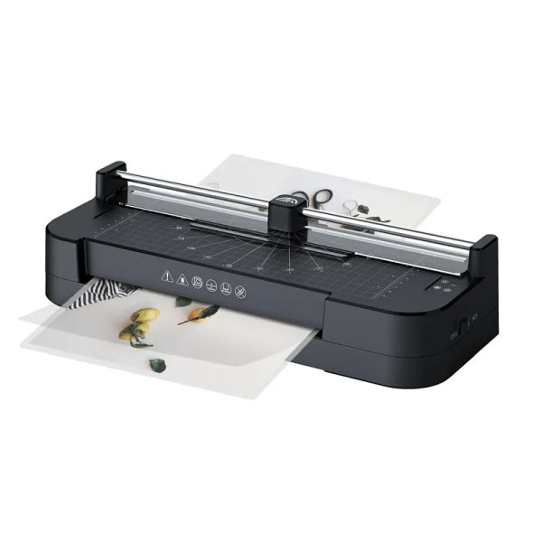 Laminator Pequeña máquina de sellado de plástico Laminador de la casa Lamination Lamining Relera Regla Regla Cortador Allinone A4 Laminator FN336