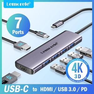 Lamorelle TC66L 7 In-1 USB Hub Type C Docking Station 3.0 4K HDMI 100W PD Multi Splitter Adapter voor Macbook Windows IOS