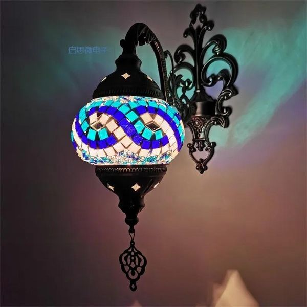 Lampe 2019 plus récent style méditerranéen Art déco turc mosaïque applique artisanale mosaïque verre romantique applique murale