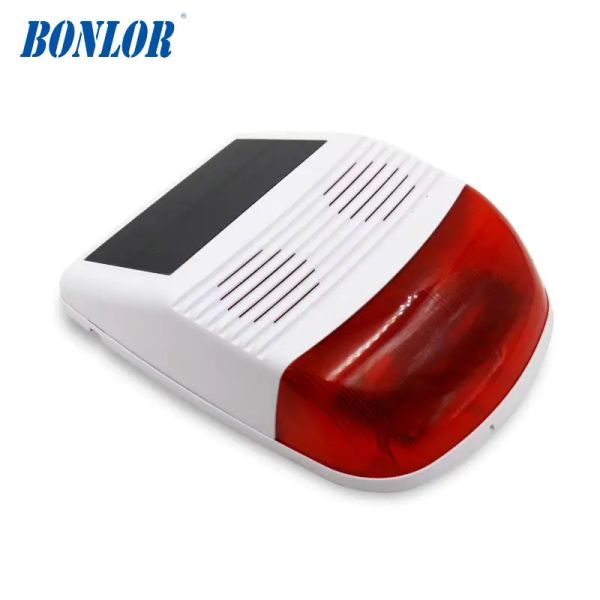 Lámpara 433 MHz Siren estroboscópica inalámbrica al aire libre Solar alimentada con luz flash roja 110dB para PSTN Wifi GSM System Security Home Security