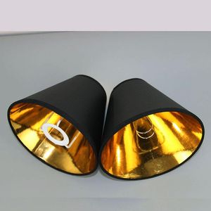 Lampe Couvre Nuances 2 pcs 3 pcs Noir Or Couleur Tissu Abat-Jour Pour Lampe, Rétro Style Lustre Mur Lumière Nuances, E14/Clip Sur